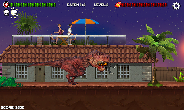 Funny moments of Dinosaur Game (level 2 clear), Rio Rex Game