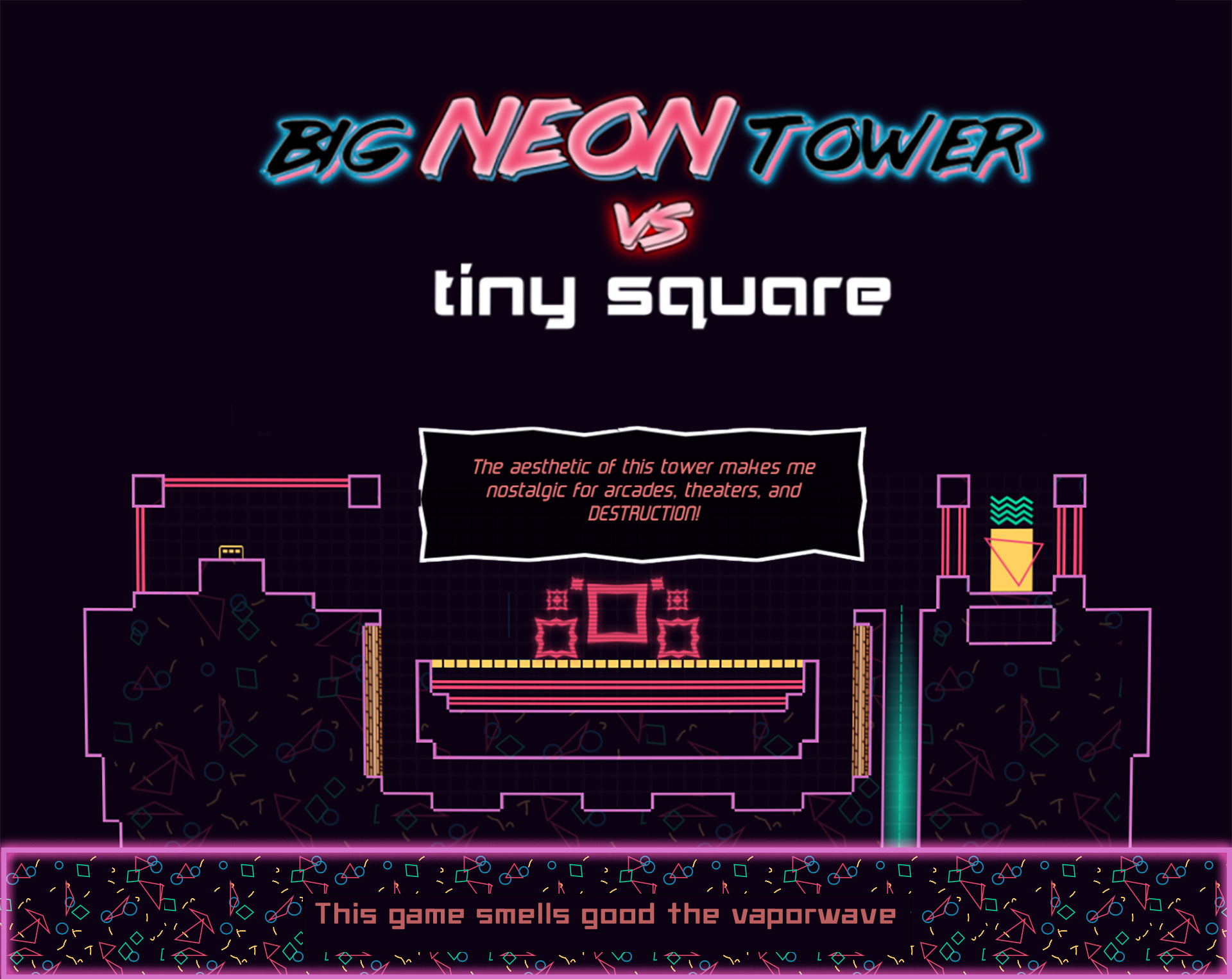 Big NEON Tower VS Tiny Square by EvilObjective